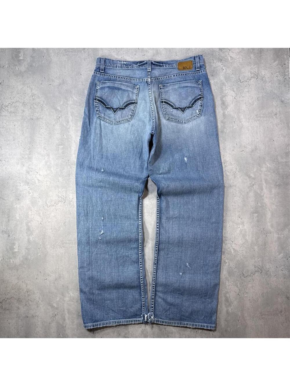 Y2K BKE 00s Denim Grunge Distressed Men’s Baggy Jeans